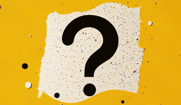 Yellow background with question mark. Illustration Generative AI